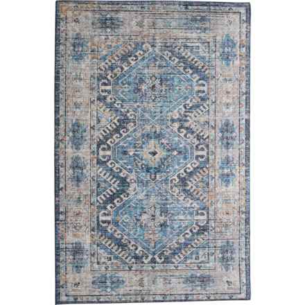 Loloi Skye Flatweave Scatter Area Rug - 3’6”x5’6” in Denim/Natural