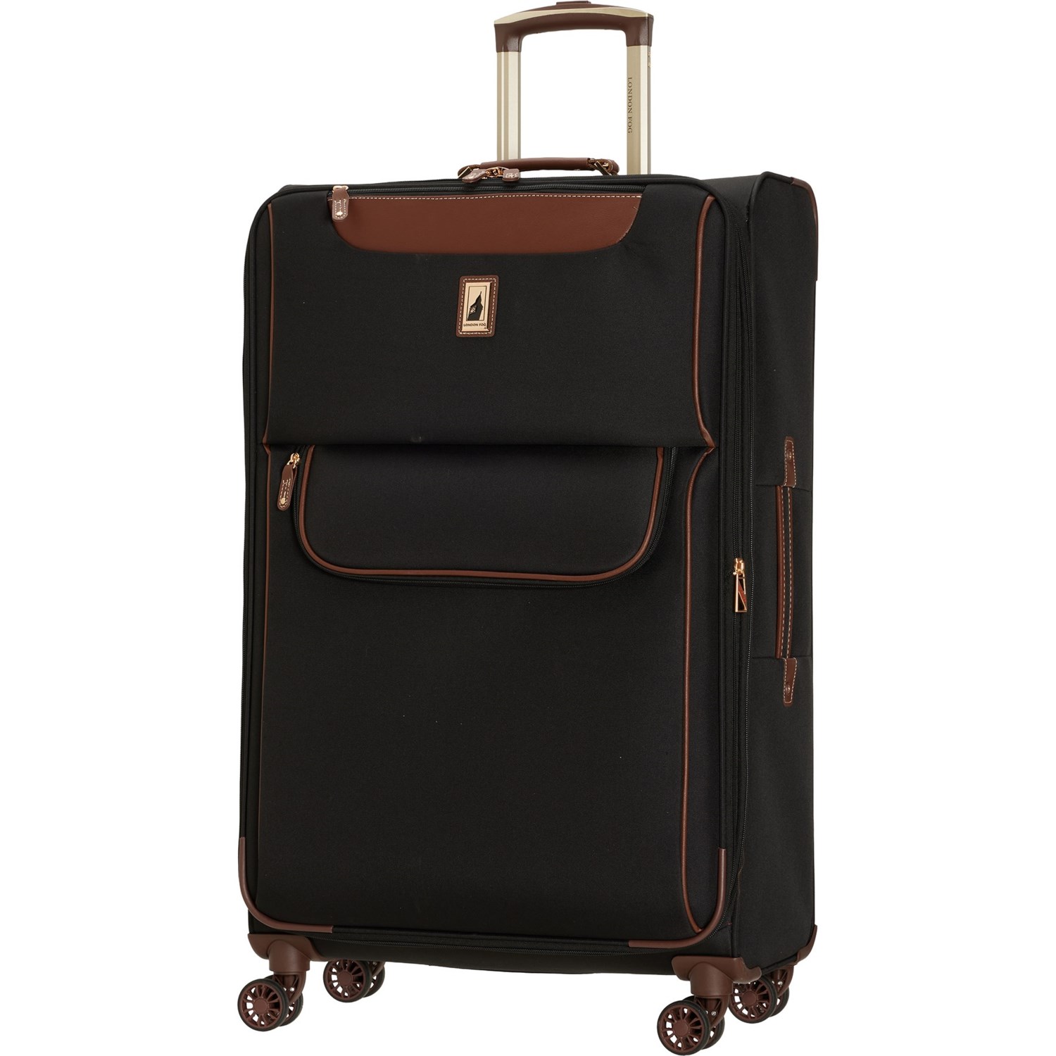 (取寄) ロンドン フォグ 29インチ ウェストミンスター スピナー スーツケース - ソフトサイド, エクスパンダブル, London Fog 29” Westminster Spinner Suitcase - Softside, Expandable, Black-Chestnut  Black/Chestnut London Fog 29” Westminster Spinner Suitcase - Softside, Expandable