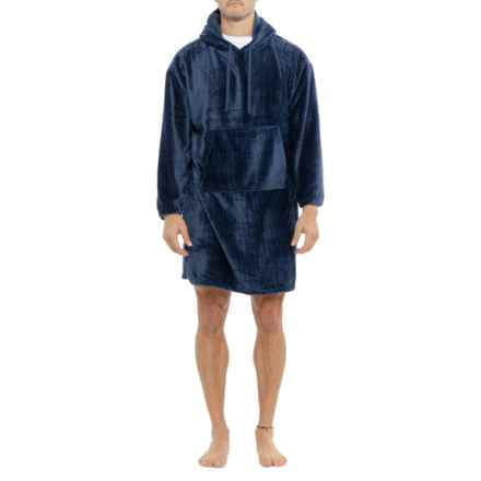 LONDON FOG COLLECTION Cozy Chevron Snuggle Pullover Hoodie - Long Sleeve in Navy