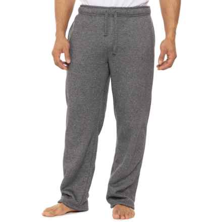 LONDON FOG COLLECTION Sherpa Fleece-Lined Marled Sleep Pants in Char Marled/Lt Grey