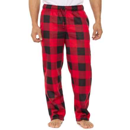 LONDON FOG COLLECTION Sherpa Plaid Sleep Pants in Red