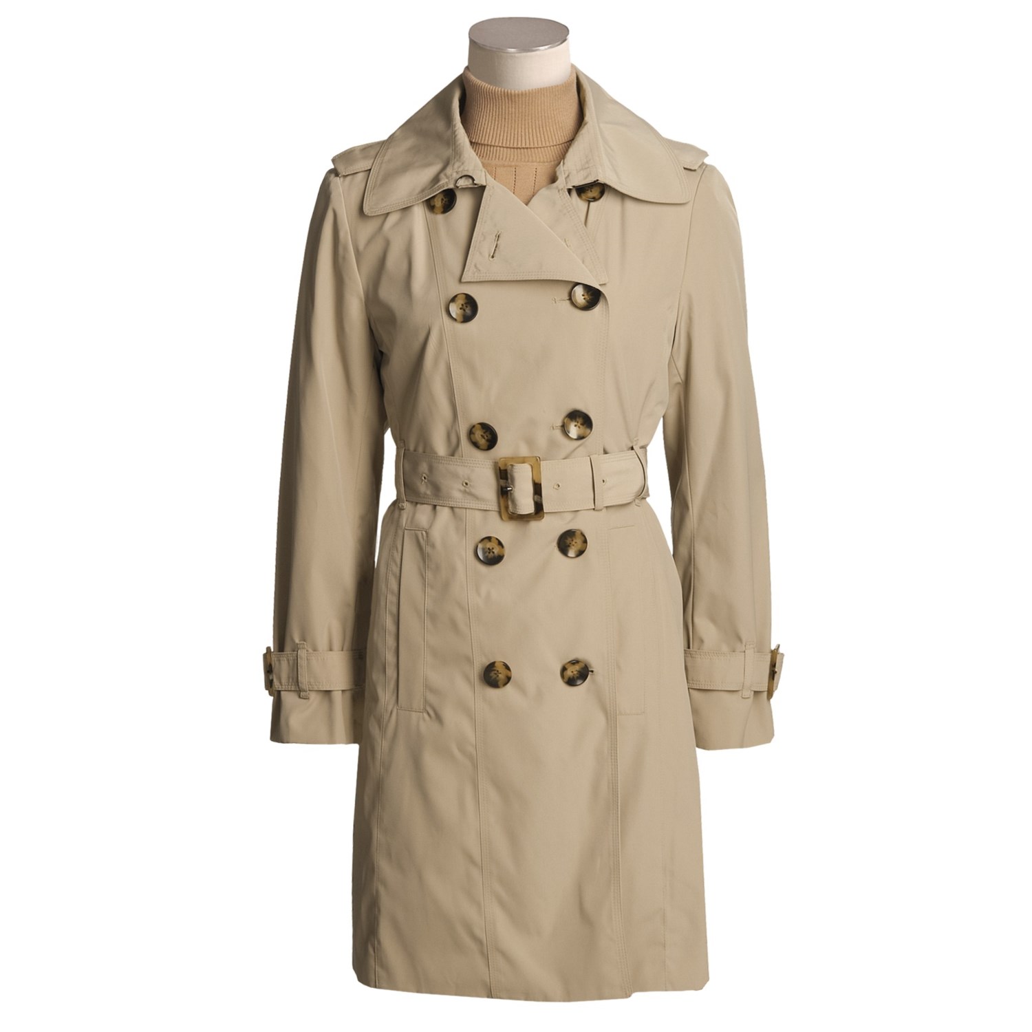 London Fog Faux Silk Trench Coat   Plus Size, Zip Out Liner (For Women 