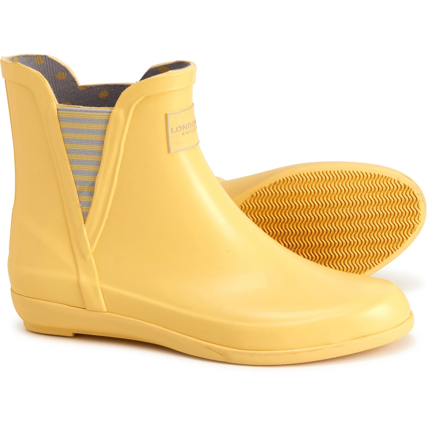 yellow ankle rain boots