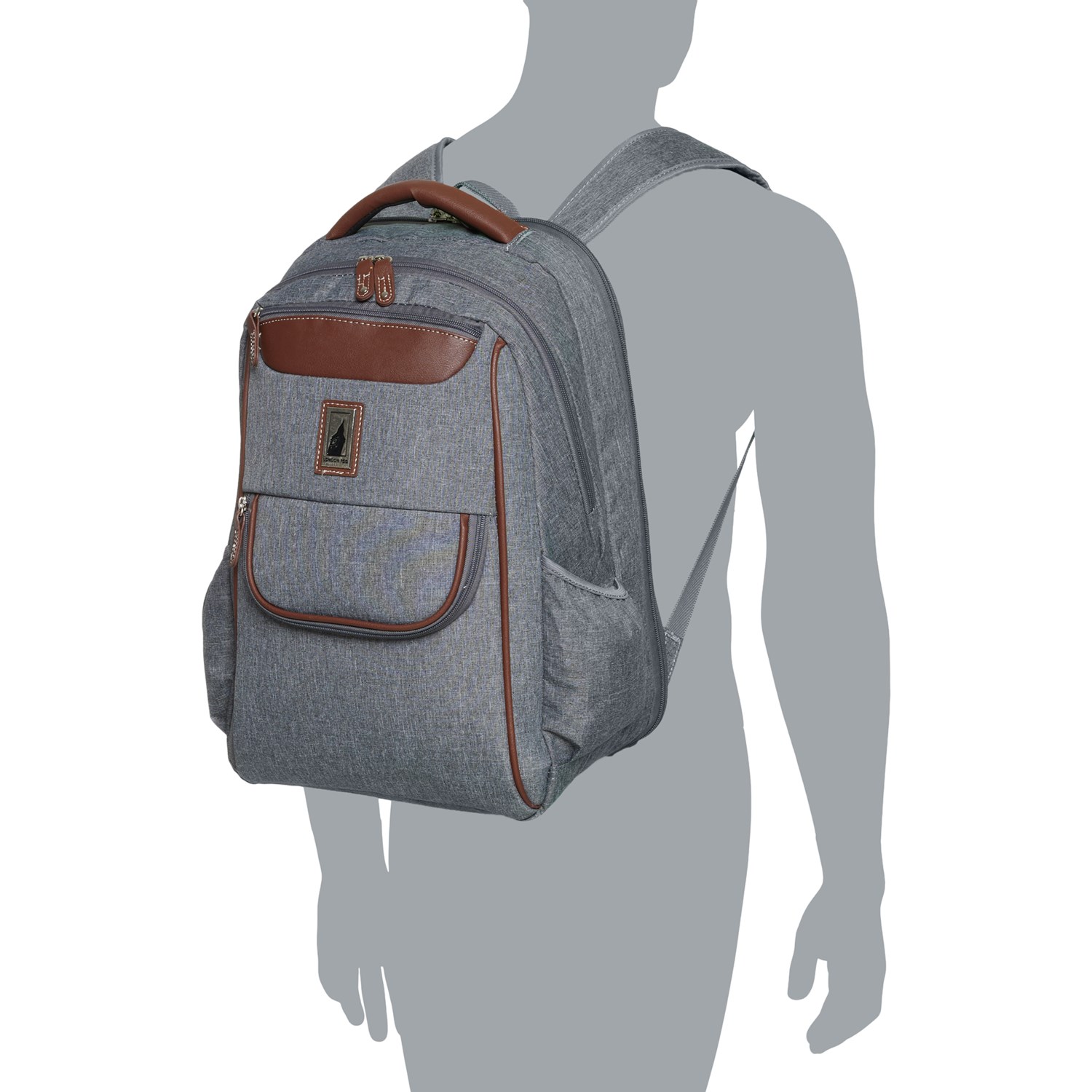 London Fog Westminster DLX Backpack - Grey Heather-Chestnut - Save 48%