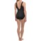 114KM_3 Longitude Embellished Surplice One-Piece Swimsuit (For Women)