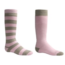 Lorpen Classic Ski Socks - Merino Wool, 2-Pack (For Kids and Youth) in Pink/Oatmeal - 2nds