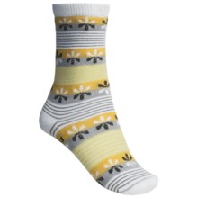 Lorpen Comfort Life Virginia Socks - Modal-Cotton, Crew (For Women) in White/Goldenrod - Closeouts