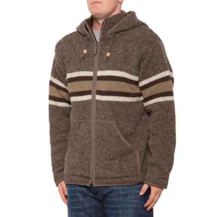 Lost Horizons Gordie Full-Zip Fleece-Lined Sweater - Wool in Dark Natural