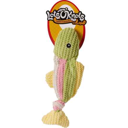 Lot's O Knots Fish Knotted Dog Toy - 15”, Squeaker in Fish