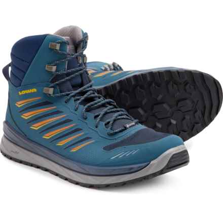 Lowa Made in Europe Axos Gore-Tex® Mid Hiking Shoes - Waterproof (For Men) in Steel Blue/Orange