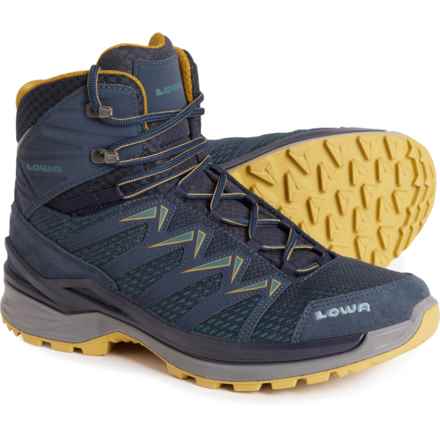 Lowa Made in Europe Innox Pro Gore-Tex® Mid Hiking Boots - Waterproof (For Men) in Steel Blue/Mustard