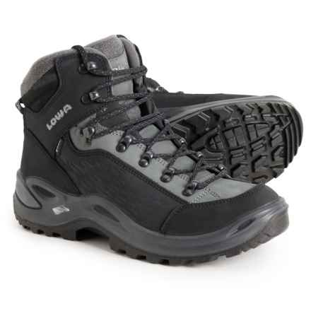 Lowa Made in Europe Renegade Gore-Tex® Warm Mid Hiking Boots - Waterproof, Insulated (For Women) in Black/Grey