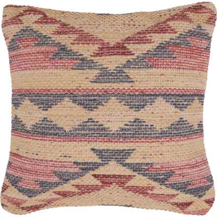 LR Resources Aztec-Inspired Throw Pillow - 18x18” in Pink / Gray