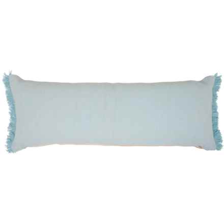 LR Resources Woven Throw Pillow - 14x36” in Corydalis Blue