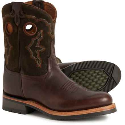 Lucchese M3699 Ruth 8” Western Boots - Leather, Round Toe (For Women) in Chocolate/Olive
