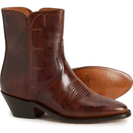 Lucchese M6045 Chain Stitch Western Boots - Leather (For Women) in Brown