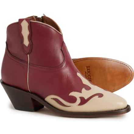 Lucchese M6065 Wingtip Side-Zip Western Boots - Leather (For Women) in Red