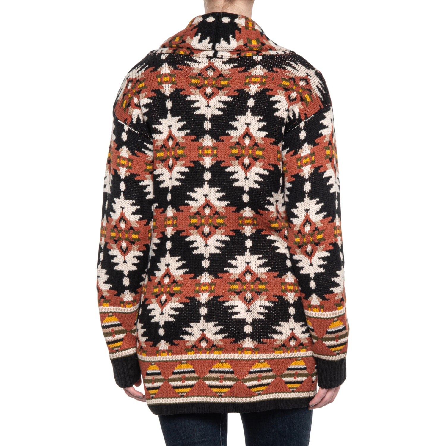 Lucky Brand Aztec Cardigan Sweater for Women | Black Multi | Size S
