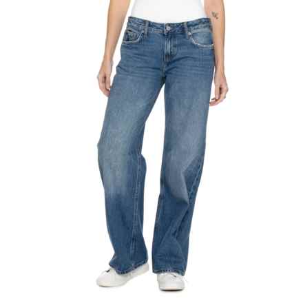 Lucky Brand Baggy Wide Leg Jeans in Timeless Cobalt Wash