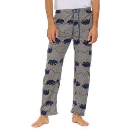 Lucky Brand Bear Print Fleece Pajama Pants in Heather Grey