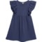 Lucky Brand Big Girls Eyelet Gauze Dress - Short Sleeve in Blue Indigo