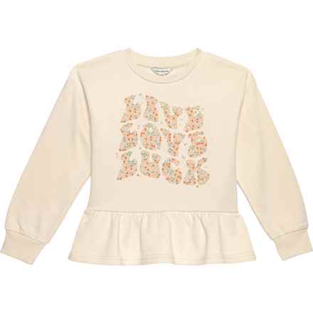 Lucky Brand Big Girls Live Love Luck Sweatshirt in Parchment