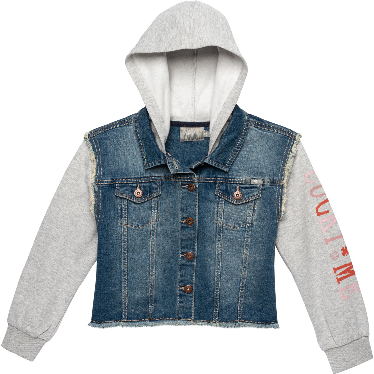 Lucky Brand Big Girls Mixed Media Denim Lightweight Jacket