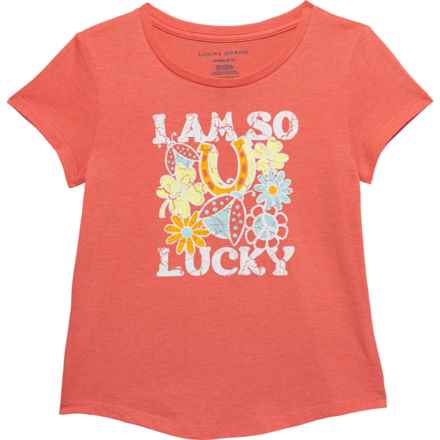Big Girls So Lucky T-Shirt - Short Sleeve in Sugar Coral