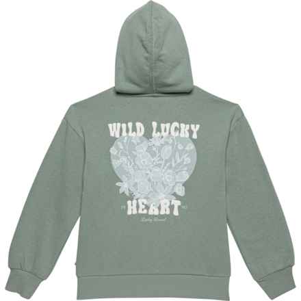 Lucky Brand Big Girls Wild Lucky Heart Hoodie - Full Zip in Chinois Green