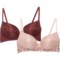 Lucky Brand Brushed Micro and Lace Wirefree Bras - 2-Pack in Sphinx/Port Royale