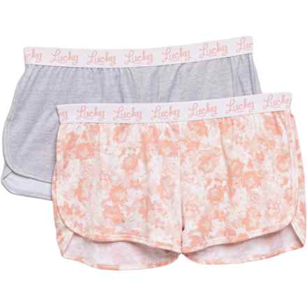 Brushed Sleep Shorts - 2-Pack in Heather Grey/Soft Petals