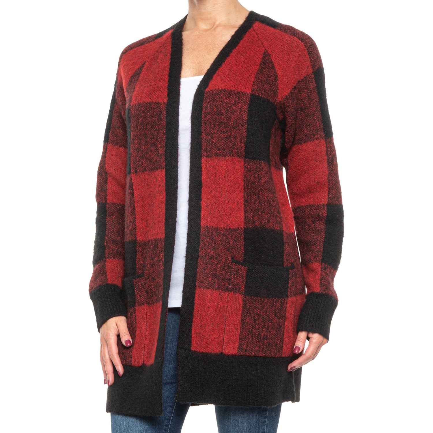 Lucky Brand Buffalo Plaid Cardigan Sweater (For Women)