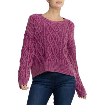 Lucky Brand Cable Stitch Sweater in Boysenberry Acid Was