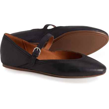 Calba Mary Jane Flats - Leather (For Women) in Black