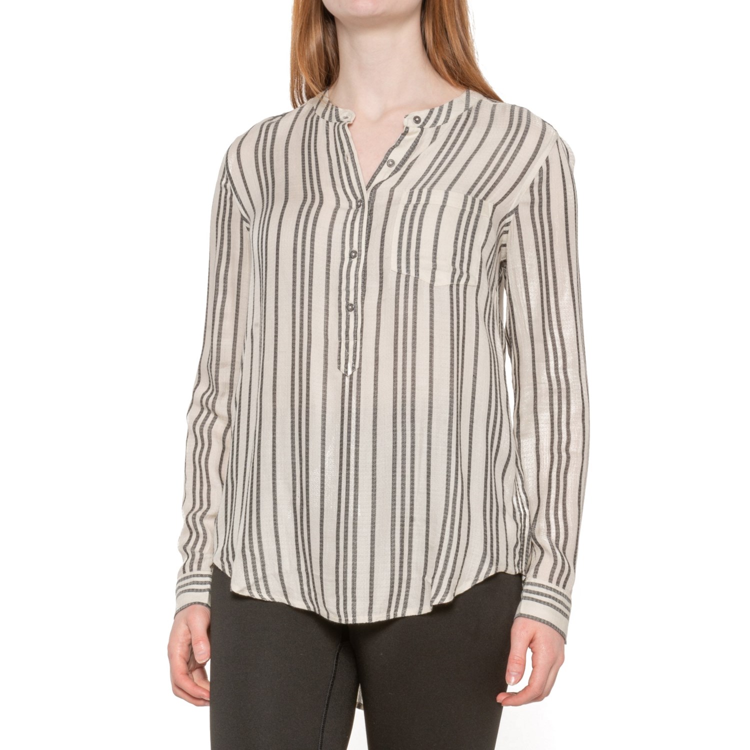 Lucky Brand Collarless Button-Down Shirt (For Women)