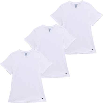 Cotton-Blend Undershirts - 3-Pack, Short Sleeve in White