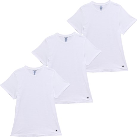 Lucky Brand Cotton-Blend Undershirts - 3-Pack, Short Sleeve in White