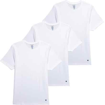 Lucky Brand Cotton-Blend Undershirts - 3-Pack, Short Sleeve in White