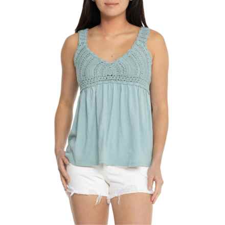 Lucky Brand Crochet Tank Top in Ether