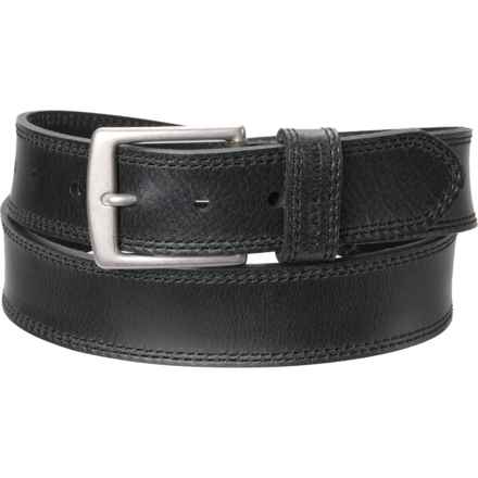 Lucky Brand Double-Stitched Hand-Tacked Belt - Leather in Black