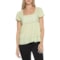 Lucky Brand Embroidered Square Neck T-Shirt - Short Sleeve in Bok Choy