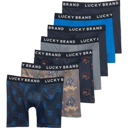 Lucky Brand Essential Soft Boxer Briefs - 7-Pack in Blue/Black/Gray Multi