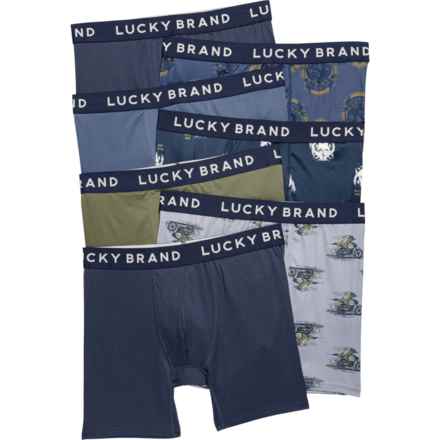 Lucky Brand Essential Soft Boxer Briefs - 7-Pack in Blue/Green/Gray Multi