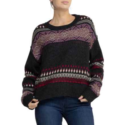 Lucky Brand Fair Isle Sweater - Wool in Black Combo