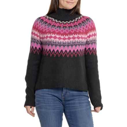 Lucky Brand Fair Isle Turtleneck Sweater in Black Combo