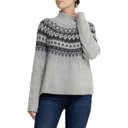 Lucky Brand Fair Isle Turtleneck Sweater in Light Grey Heather Combo