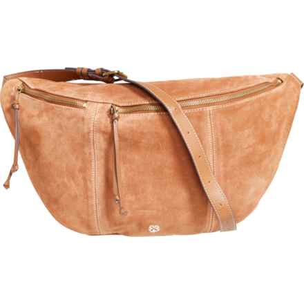 Lucky Brand Feyy Sling Crossbody Bag - Suede in Honey Tan