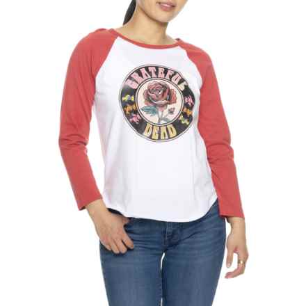 Lucky Brand Grateful Dead Rose Raglan T-Shirt - Long Sleeve in Brick Red