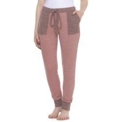 Lucky Brand Hacci Ribbed Joggers in Blush Heather Pink