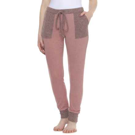 Hacci Ribbed Joggers in Blush Heather Pink